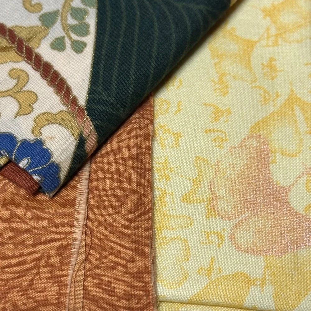 Betty Blais Kimonos Paper Pieced Quilt Pattern & Fabric Lot Embellishment Villag